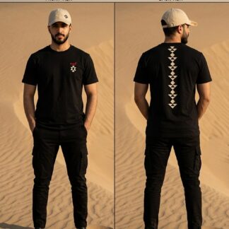 T-shirt black with ragoum pattern