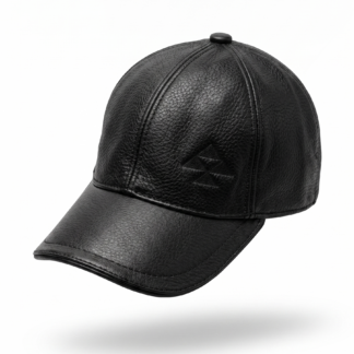 Black leather cap